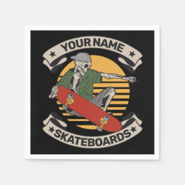 Aangepast skateboard nose Grab Skeleton Skater Servet