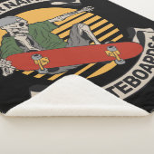 Aangepast skateboard nose Grab Skeleton Skater Sherpa Deken (3/4)