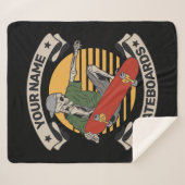 Aangepast skateboard nose Grab Skeleton Skater Sherpa Deken (Voorkant (horizontaal))