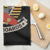 Aangepast skateboard nose Grab Skeleton Skater Theedoek (Quarter Fold)