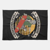 Aangepast skateboard nose Grab Skeleton Skater Theedoek (Horizontaal)