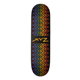Aangepast skateboard van Rainbow Chevron Pattern