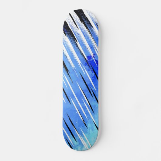 Aangepast skateboardeffect Blauw zwart wit Persoonlijk Skateboard (Voorkant)