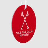Aangepast skieskiemteam noordse alpiene skischijpo ornament (voorkant)