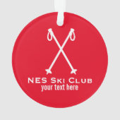 Aangepast skieskiemteam noordse alpiene skischijpo ornament (achterkant)