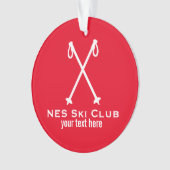 Aangepast skieskiemteam noordse alpiene skischijpo ornament (voorkant)