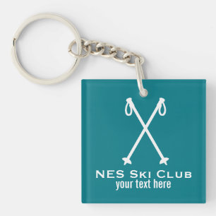 Aangepast skieskiemteam noordse alpiene skischijpo sleutelhanger