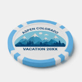 Aangepast skihotel Colorado Trip Blue Mountain Poker Chips (Enkel)
