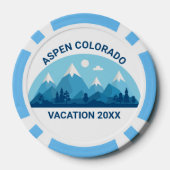 Aangepast skihotel Colorado Trip Blue Mountain Poker Chips (Achterkant)