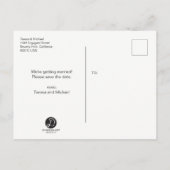 Aangepast, sla de Datum op, Waterverf kersen bloes Aankondigingskaart (Achterkant)