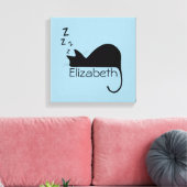 Aangepast slaapkat Silhouette Canvas Afdruk (Insitu (Woonkamer))