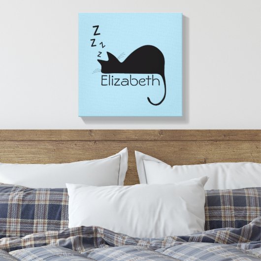 Aangepast slaapkat Silhouette Canvas Afdruk (Insitu (Slaapkamer))