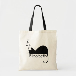 Aangepast slaapkat Silhouette Tote Bag