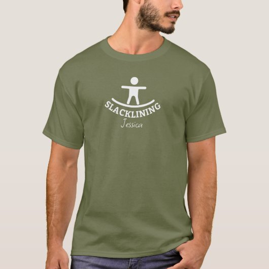 Aangepast Slacklining Adventure T-shirt (Voorkant)