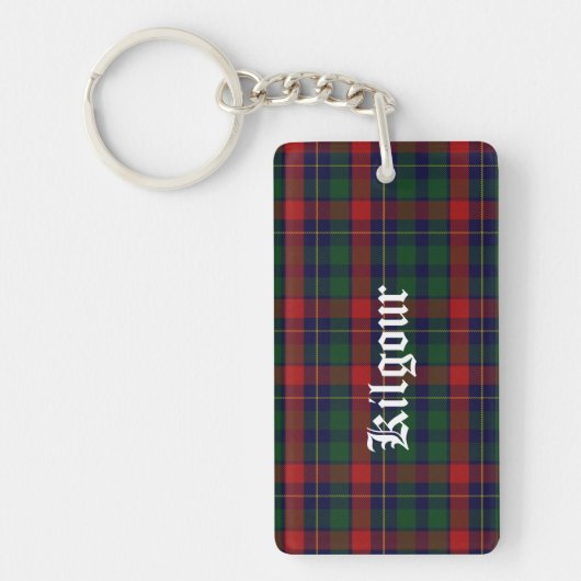 Aangepast Sleutelhanger Clan Kilgour Tartan Pset (Voorkant)