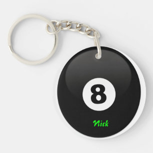 Aangepast Sleutelhanger met 8-Ball Billiards