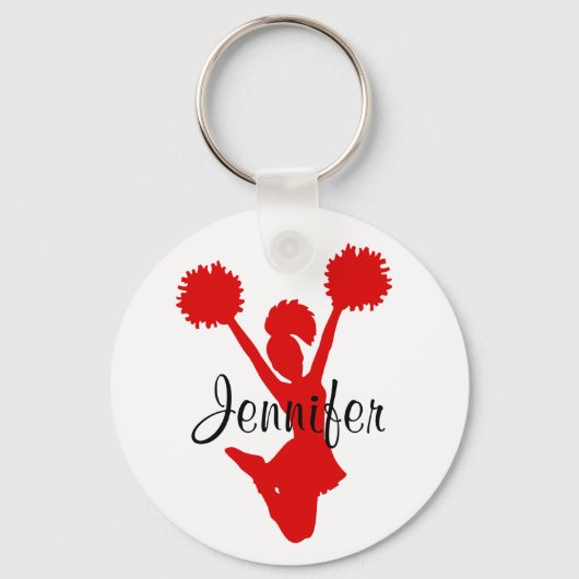 Aangepast Sleutelhanger Rode Cheerleader (Voorkant)