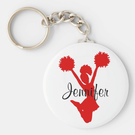 Aangepast Sleutelhanger Rode Cheerleader (Voorkant)