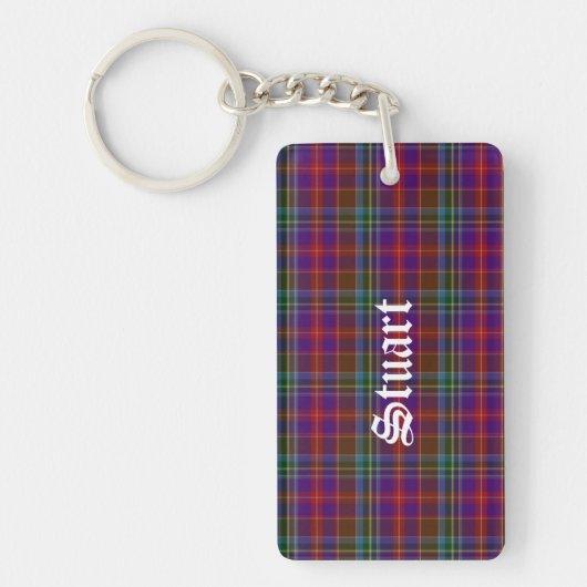 Aangepast Sleutelhanger voor Clan Stuart Tartan (Voorkant)