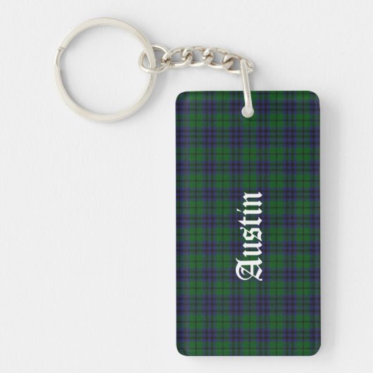 Aangepast Sleutelhanger voor kalksteen in Tartan (Voorkant)