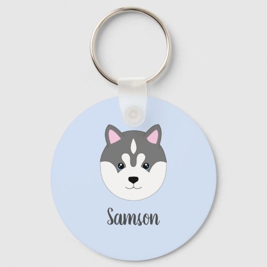Aangepast Sleutelhanger voor siberiaanse Husky Dog (Voorkant)