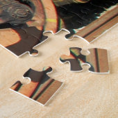 Aangepast, sluiting van stoomspoorwielen en zuigen legpuzzel (Zijkant)