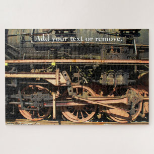 Aangepast, sluiting van stoomspoorwielen en zuigen legpuzzel