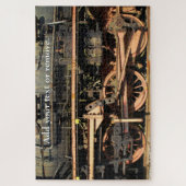 Aangepast, sluiting van stoomspoorwielen en zuigen legpuzzel (Verticaal)