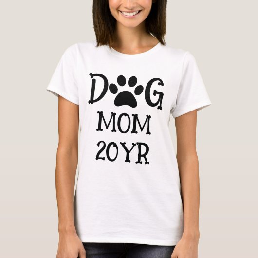 Aangepast snoedig hondenliefhebber pootje-hond-moe t-shirt (Voorkant)