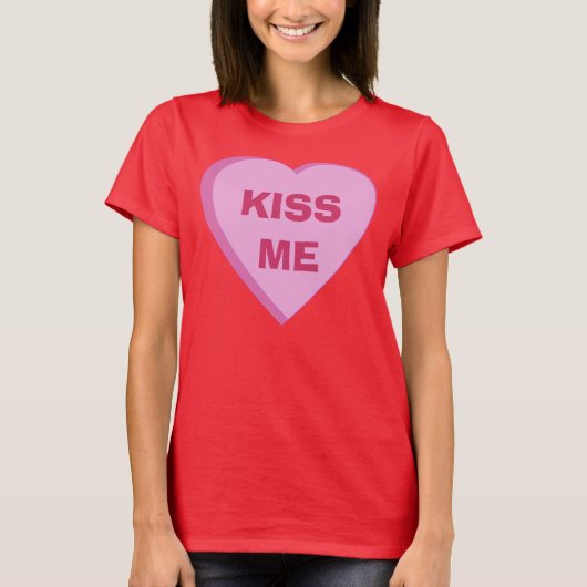 Aangepast Snoep Hart T-shirt (Voorkant)