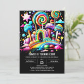 Aangepast Snoep Wonderland Verjaardag Kaart (Staand voorkant)