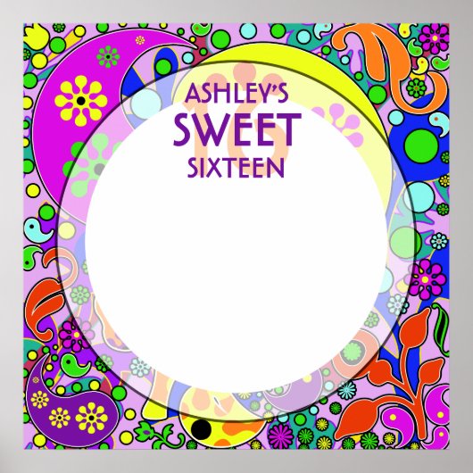 Aangepast snoepje 16 Birthday Party Keepomwille Au Poster (Voorkant)