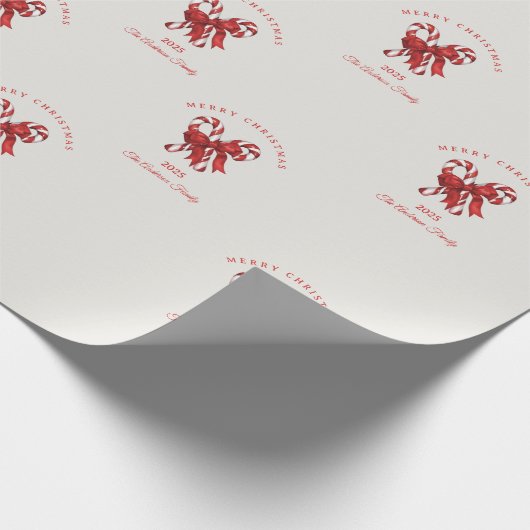 Aangepast snoepriet Kerst rood cadeau Cadeaupapier (Hoek)