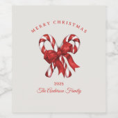 Aangepast snoepriet Kerst rood cadeau Wijn Etiket (Enkel label)