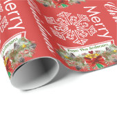 Aangepast Snowflake Holiday Wrapping Paper Cadeaupapier (Rol Hoek)