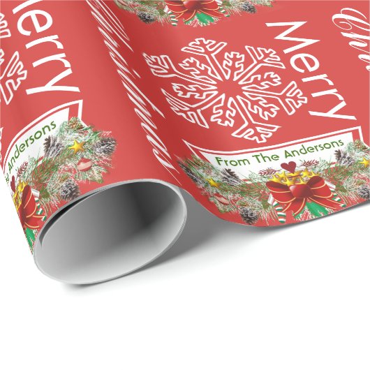Aangepast Snowflake Holiday Wrapping Paper Cadeaupapier (Rol Hoek)