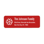 Aangepast Snowflake-kerstfeestdag retouradres Etiket (Voorkant)