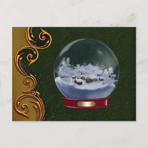 Aangepast Snowglobe-kerstBriefkaart Feestdagenkaart