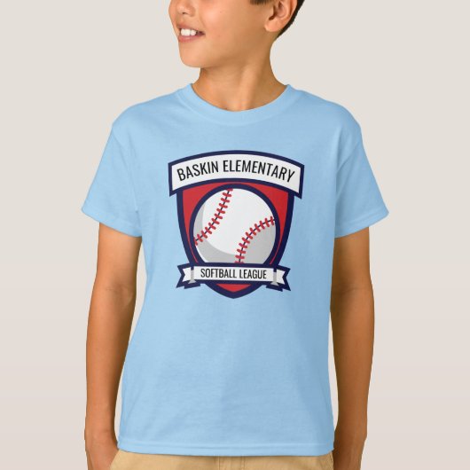 Aangepast Softbal Baseball Logo T-shirt (Voorkant)