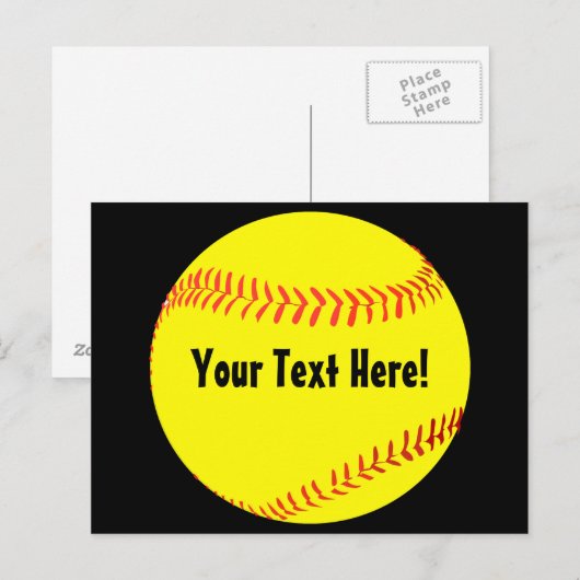 Aangepast Softball-Briefkaart Briefkaart (Voorkant / Achterkant)