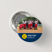 Aangepast Softbalteam of afspeelfotonummer Ronde Button 3,2 Cm (Voorkant /achterkant)