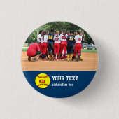 Aangepast Softbalteam of afspeelfotonummer Ronde Button 3,2 Cm (Voorkant)