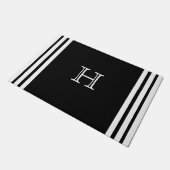 Aangepast, Solid Black White stripe elegant Nautis Deurmat (Schuin)