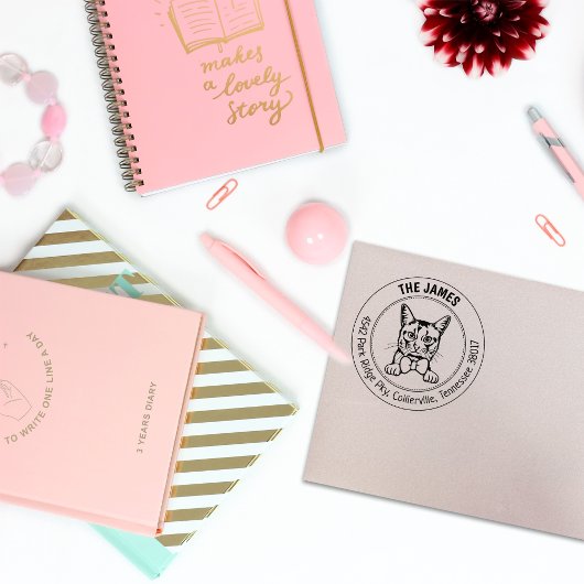 Aangepast Somalisch Cat Retouradres Rubberstempel