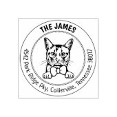 Aangepast Somalisch Cat Retouradres Rubberstempel (Afrduk)