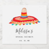 Aangepast Sombrero-Vrijgezellenfeest Sparkling Wijnetiket (Enkel label)