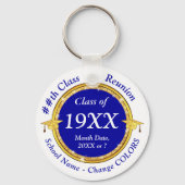 Aangepast, Souvenirs voor klasse Reunion, blauw, w Sleutelhanger (Voorkant)