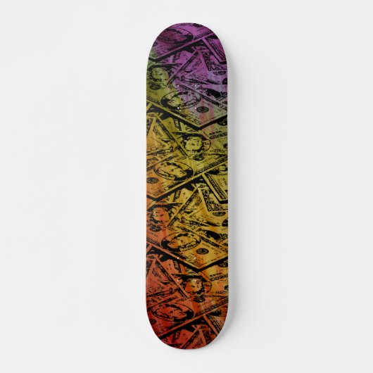 Aangepast spaanbord voor regenbooggeld skateboard (Voorkant)