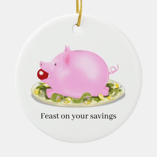 Aangepast spaar je spaargeld door gistingsbank keramisch ornament (Voorkant)