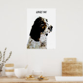 Aangepast spaniel spaniel Pet Poster (Keuken)